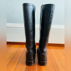 Gently worn pair of black western style cowboy boots by Old West